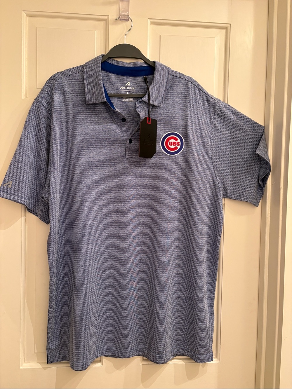 Antigua Men's Light Blue Heather Chicago Cubs Polo